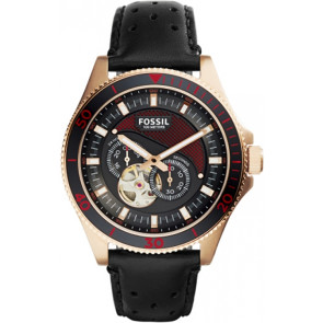 Bracelet de montre Fossil ME3091 Cuir Noir 22mm